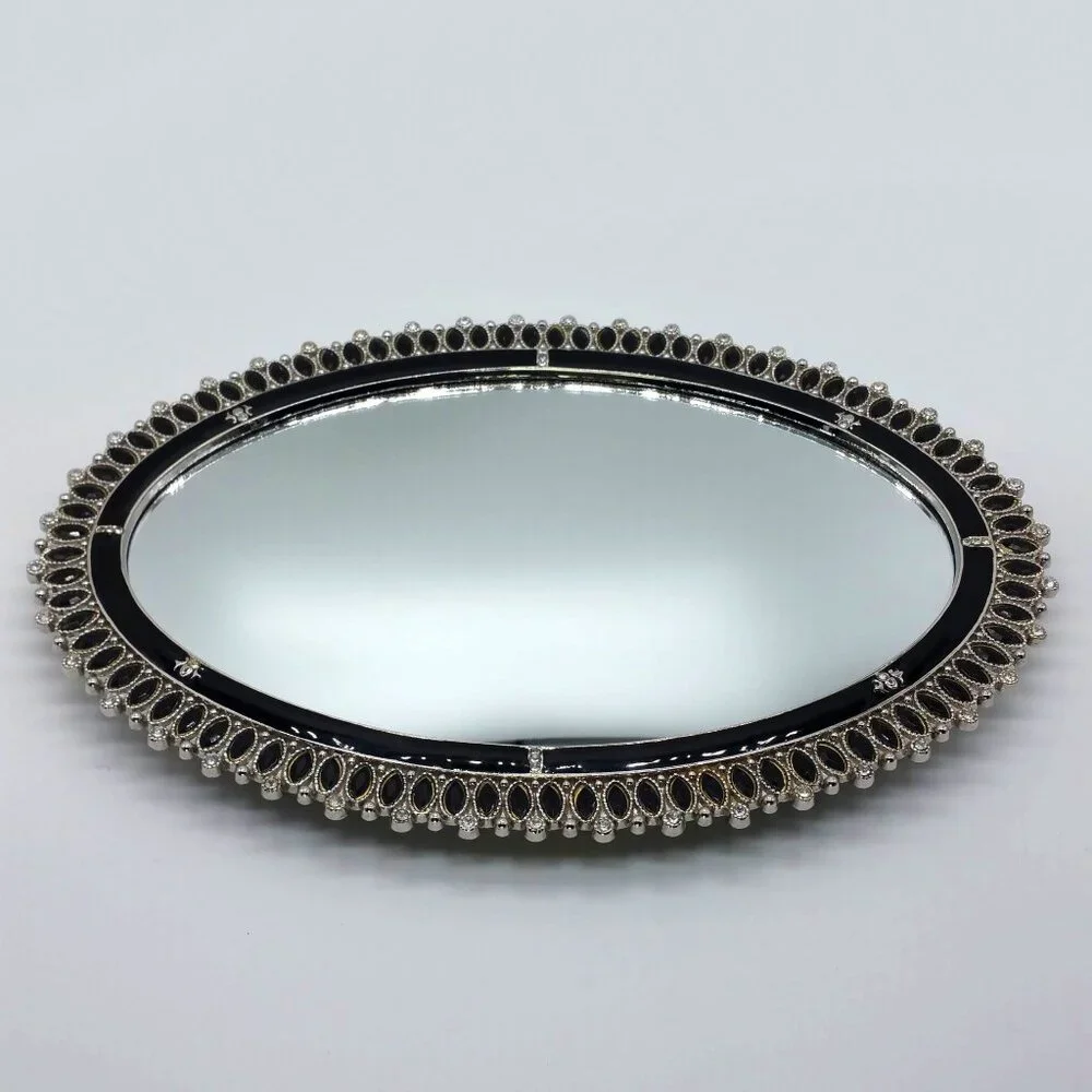 Vintage Oval Footed Vanity Mirror Tray, Mother's Day Gift
